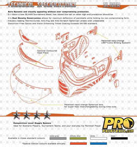 gi-sliver-specs New Paintball Gear: GI Vision SLIVER